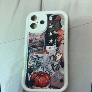 Apple Halloween-Themed Phone Case - White and Black